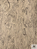 Wood Grain Printed Silk Chiffon - Tan / Brown