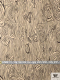 Wood Grain Printed Silk Chiffon - Tan / Brown