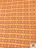 Art Deco Circles Printed Silk Chiffon - Burnt Orange / Tangerine