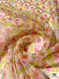 Small Floral Arches Printed Silk Chiffon - Multicolor