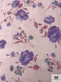 Romantic Floral Printed Silk Chiffon - Lavender / Purple / Plum