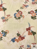 Floral Sparks Printed Silk Chiffon - Ivory / Brick Red / Autumn Orange / Teal