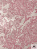 Ocean Coral Printed Stain-Repellant Cotton Lawn with Sheen - Pink / Off-White