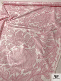 Ocean Coral Printed Stain-Repellant Cotton Lawn with Sheen - Pink / Off-White