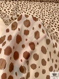 Animal Pattern Spots Printed Cotton-Silk Voile - Brown / Cream