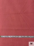 Pin Dot Printed Lightweight Stretch Cotton Denim - Dark Salmon / White