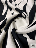 Plaintain Silhouette Printed Cotton Pique - Black / Off-White