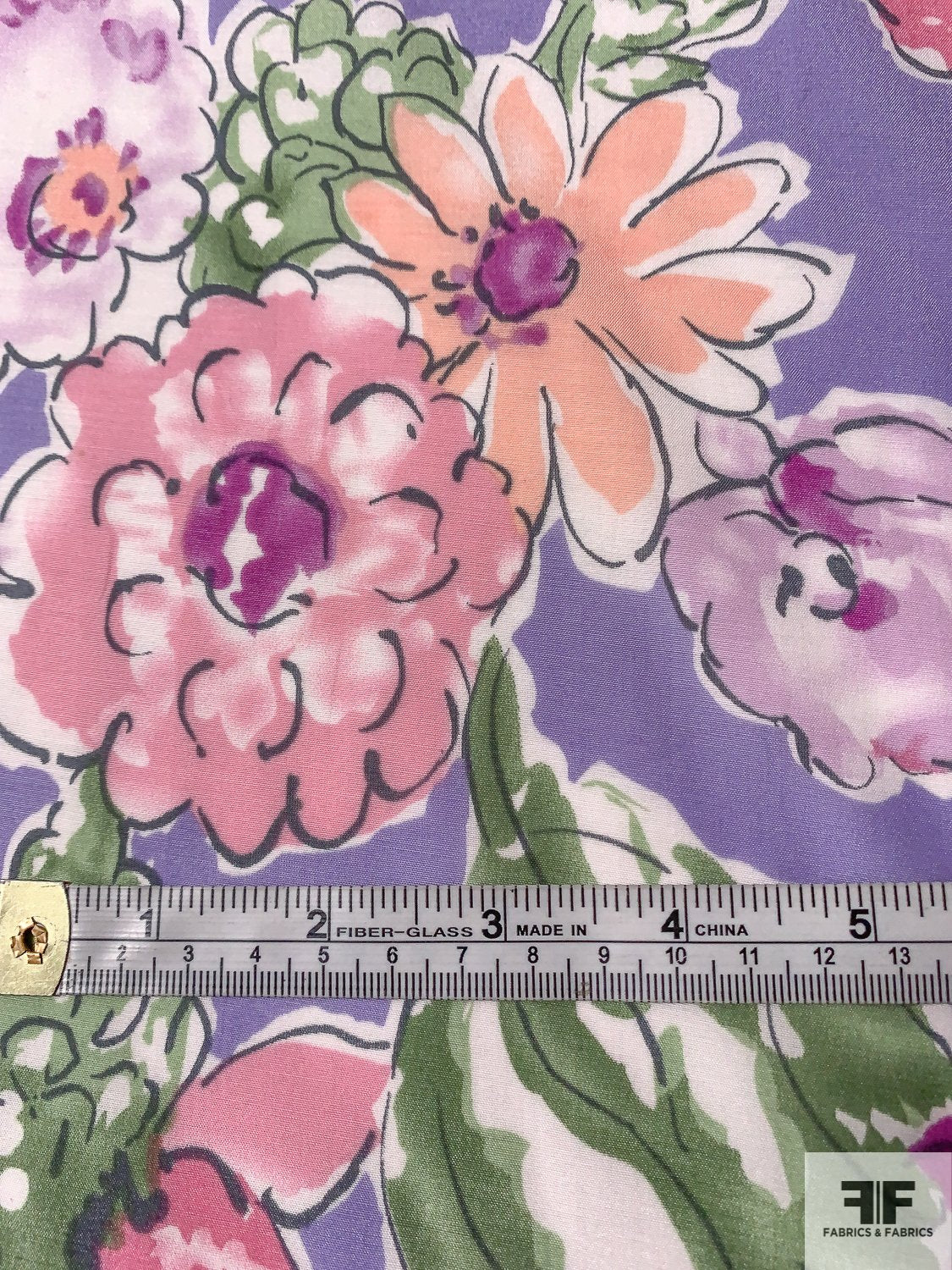 100% Cotton Fabric Pink Ditsy Floral on Green Floral Craft Fabric