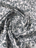Liberty-Like Ditsy Floral Printed Cotton Lawn - Shades of Grey / Off-White