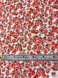 Liberty-Like Ditsy Floral Printed Cotton Lawn - Burnt Orange / Coral / Grey / White