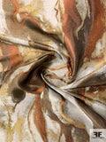 Marble Pattern Brocade - Copper / Bronze / Antique Gold / Light Grey