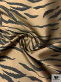 Animal Pattern Fused Brocade - Black / Antique Dusty Gold