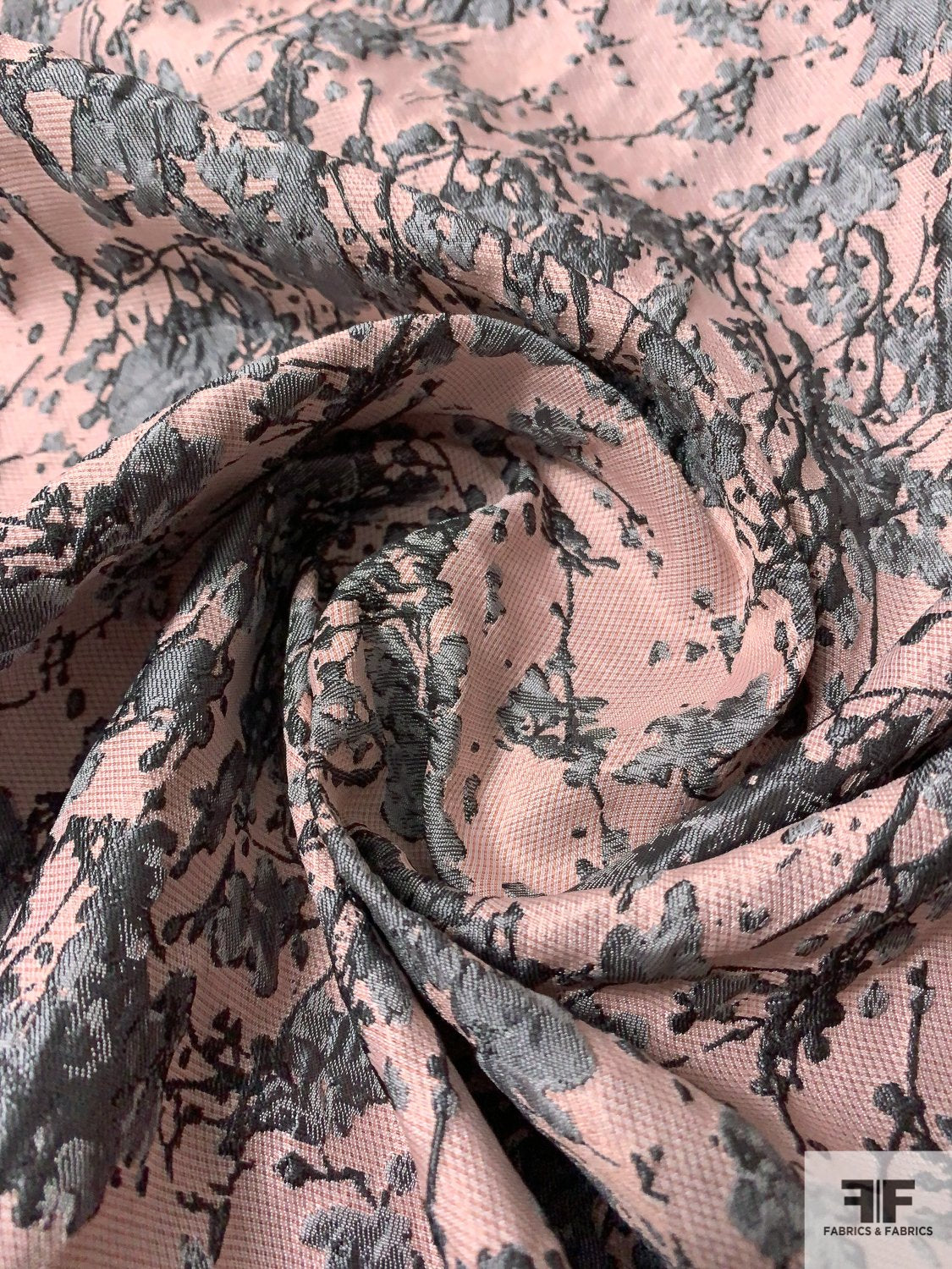 Rose Pink and Gold Scarf in Brocade Silk