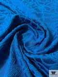 Raised Surface Roses Textured Brocade - Royal Blue
