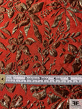 Reversible Floral Matelassé Brocade - Cinnamon Red / Brown / Gold