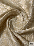 Italian Paisley Textured Brocade - Tan / Off-White