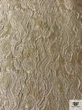Italian Paisley Textured Brocade - Tan / Off-White