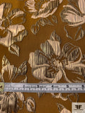 Italian Floral Reversible Metallic Brocade - Ochre / Gold / Light Gold