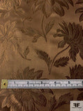 Italian Floral Silk Satin Jacquard - Brown