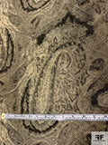 French Large-Scale Hazy Paisley Brocade - Antique Gold / Black
