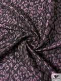 Animal Pattern Cloqué Brocade - Dusty Purple / Black