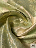 Large-Scale Blooming Floral Metallic Brocade - Light Sage / Gold / Cream