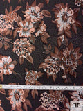 Floral Reversible Brocade - Browns / Grey / Black