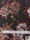 Floral Reversible Brocade - Browns / Grey / Black