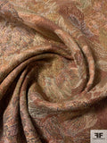 Tapestry-Look Floral Reversible Brocade - Shades of Brown / Gold / Olive