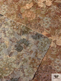 Tapestry-Look Floral Reversible Brocade - Shades of Brown / Gold / Olive