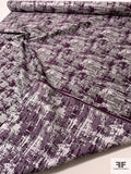 Abstract Reversible Brocade - Plum / Purple / Pearly Grey / Grey
