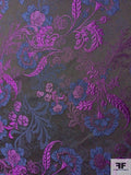 Ornate Floral Brocade - Purple / Navy / Black