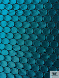 Circles Brocade - Teal / Black