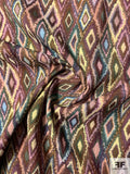 Tapestry Look Ethnic Diamond Stretch Brocade - Multicolor