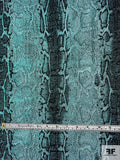Snakeskin Pattern Brocade - Metallic Seafoam / Black