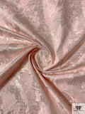 Floral Metallic Reversible Brocade - Ballet Slipper Pink / Silver