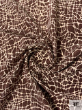 Animal Pattern Web Printed Silk Crepe de Chine - Brown / Off-White