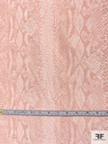 Snakeskin Printed Silk Crepe de Chine - Dusty Peach / Cream