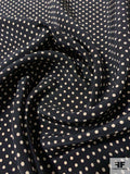 Ditsy Polka Dot Printed Silk Crepe de Chine - Black / Beige