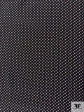 Ditsy Polka Dot Printed Silk Crepe de Chine - Black / Beige