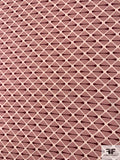 Geometric Field Printed Heavy Stretch Silk Georgette - Dusty Pink / Wine Red / Light Pink