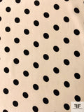Classic Polka Dot Printed Silk Crepe de Chine - Black / Ivory