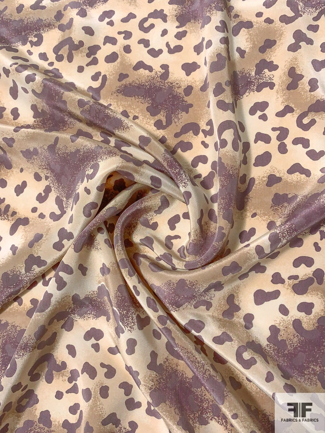 Spray Paint Animal Pattern Printed Silk Crepe de Chine - Earth Tones
