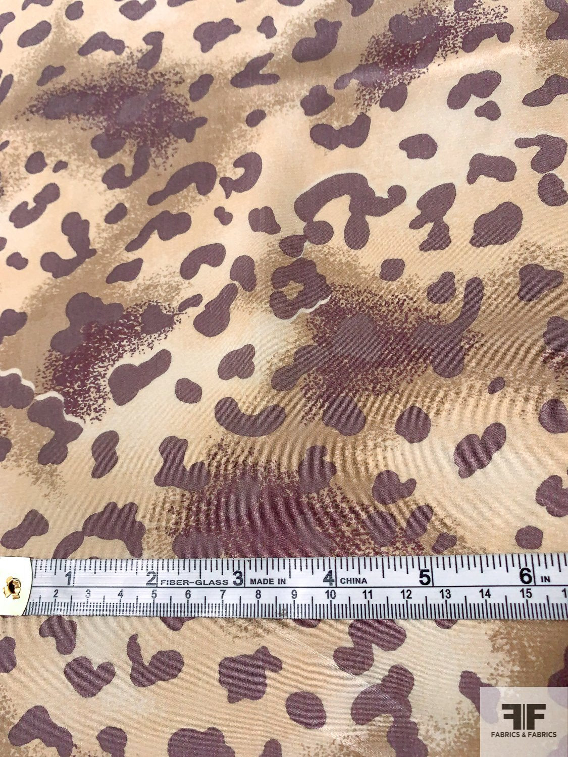 Spray Paint Animal Pattern Printed Silk Crepe de Chine - Earth Tones