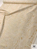 Italian Double-Sided Paisley Chenille-Like Brocade - Gold / Off-White
