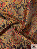 Regal Paisley Brocade with Sheen - Gold / Red / Black