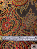 Regal Paisley Brocade with Sheen - Gold / Red / Black