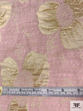 Italian Reversible Floral Metallic Brocade - Light Gold / Dusty Pink