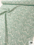 Italian 2-Ply and Yarned Ethnic Design Novelty Brocade - Faded Seafoam / Off-White / Silver