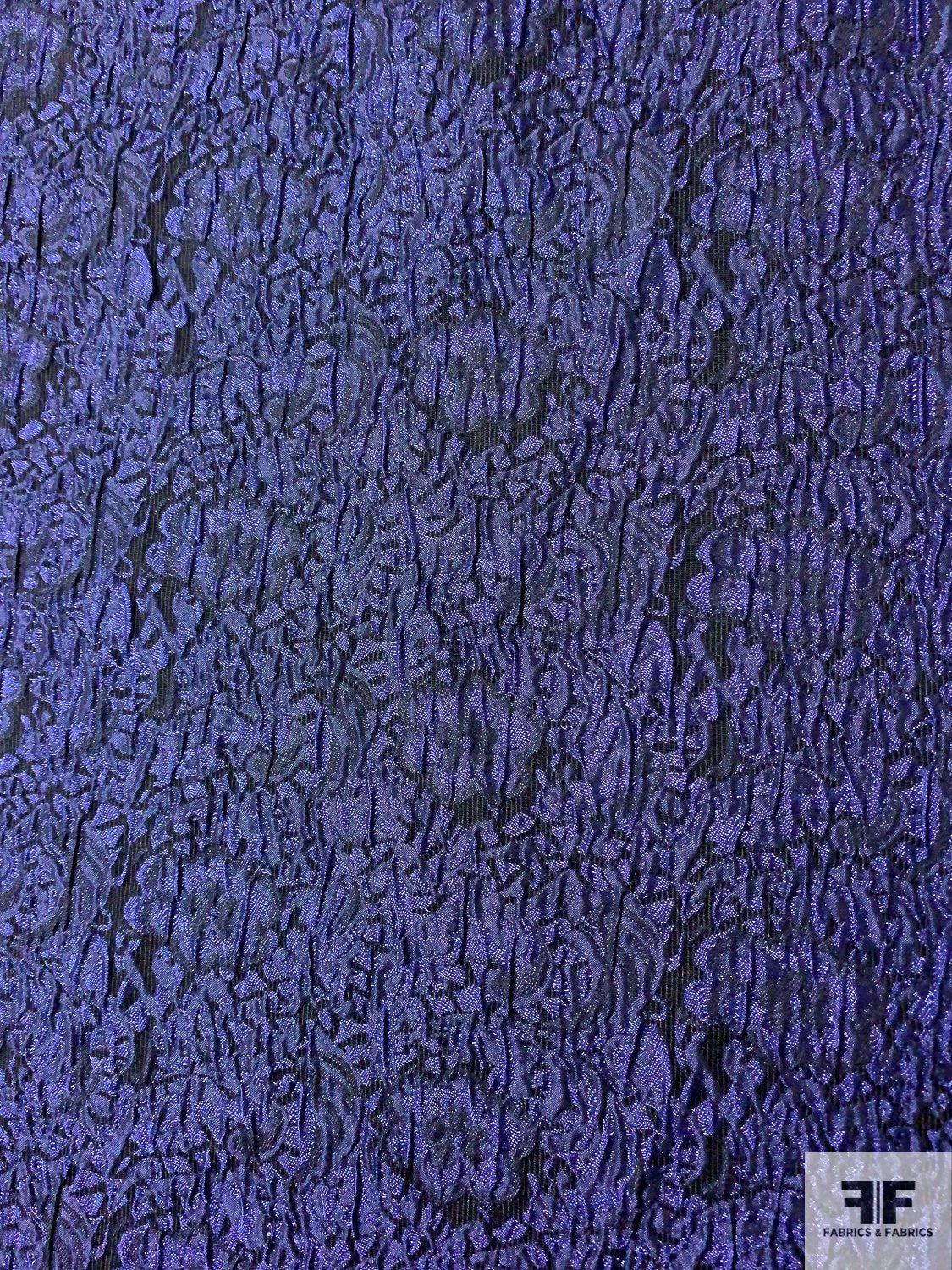 Pucker Textured Floral Brocade - Deep Navy Purple